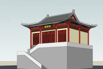 藏经阁sketchup模型下载 SketchUp建筑模型下载 第1张