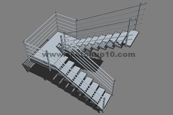 楼梯skp草图大师模型库 SketchUp景观模型下载 第1张