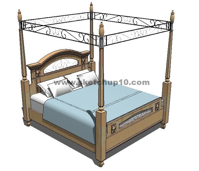 卧室床5su模型下载 sketchup室内模型下载 第1张