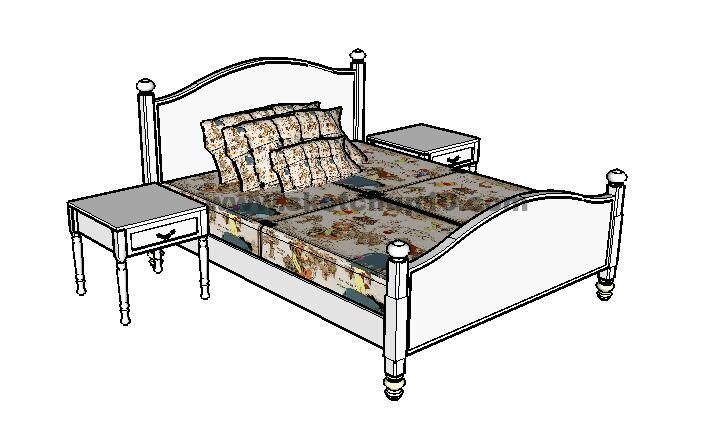 卧室床6sketchup草图大师模型库 sketchup室内模型下载 第1张