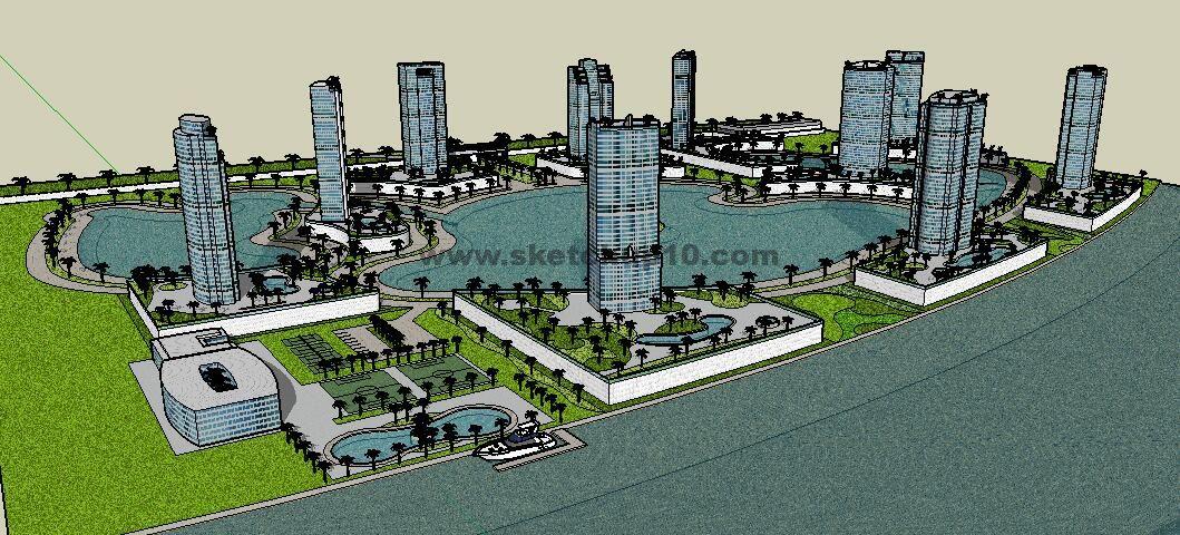 现代城市规划1sketchup草图大师模型库 城市规划 第1张