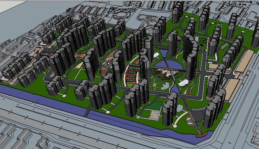 小区规划sketchup模型下载 城市规划 第1张