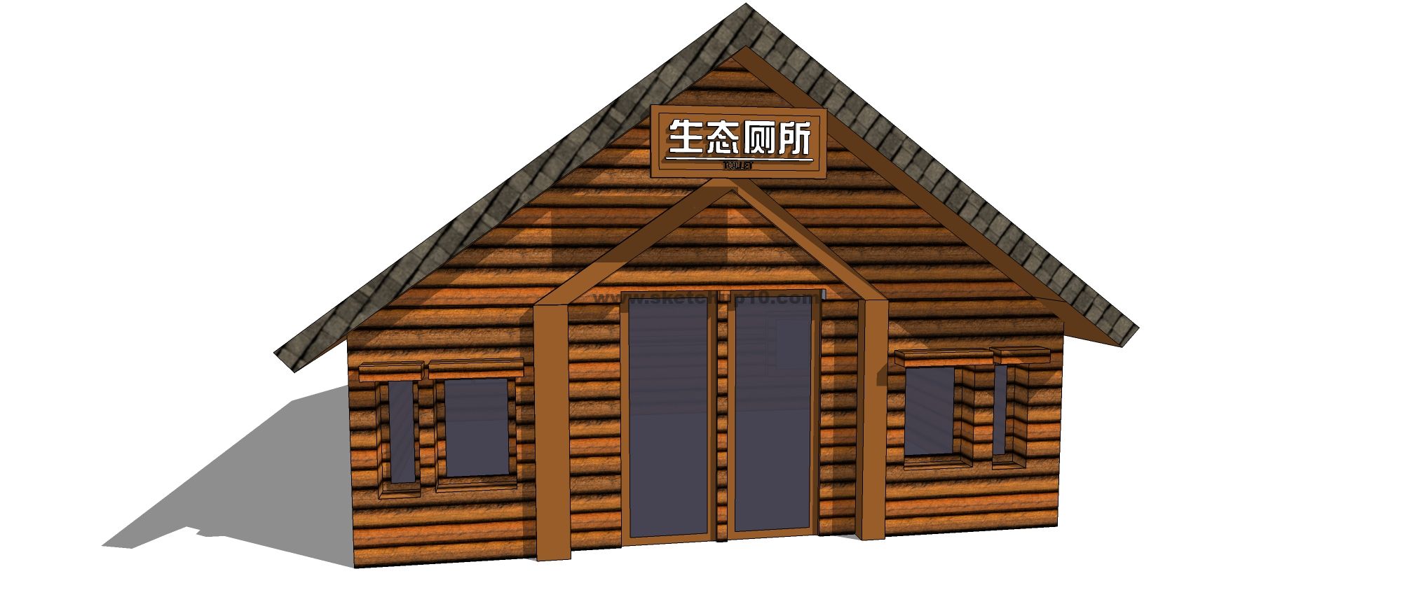 生态厕所su模型下载 SketchUp建筑模型下载 第1张