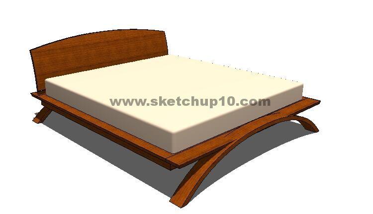 木质双人床sketchup草图大师模型库 sketchup室内模型下载 第1张