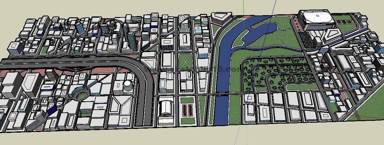 小城市镇城市规划sketchup模型下载 城市规划 第1张