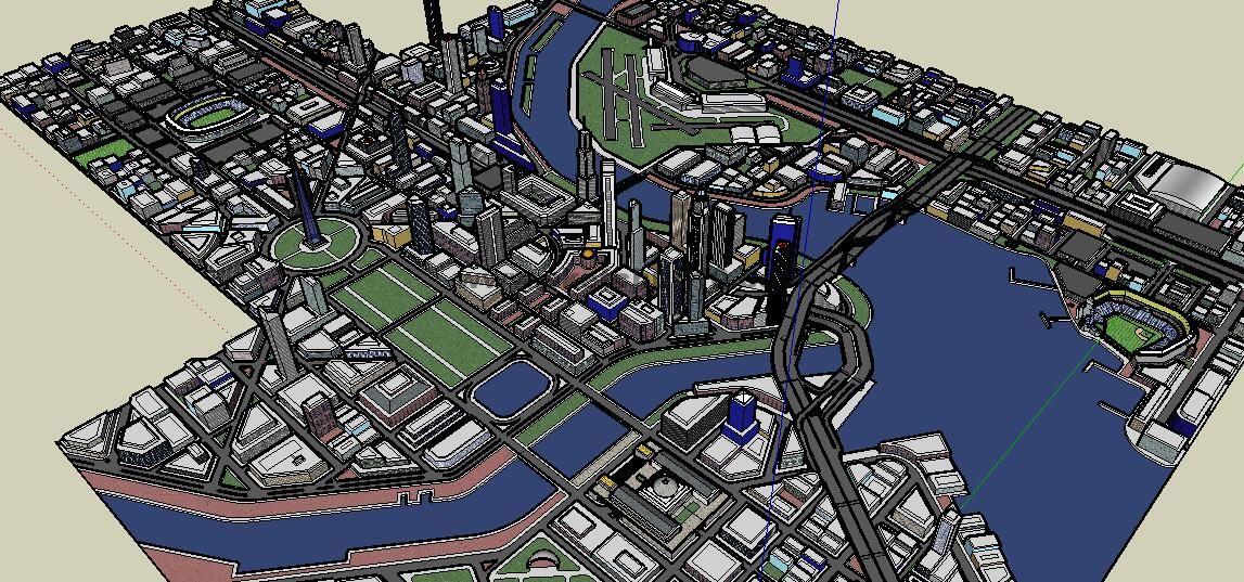 城市规划城市核心区 sketchup草图大师模型库 城市规划 第1张