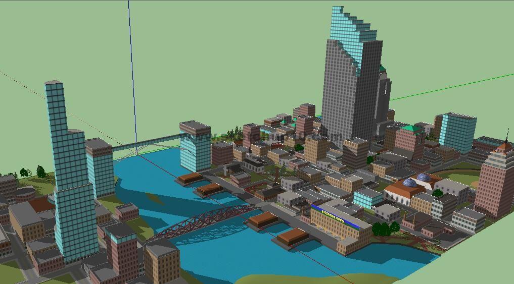 美国中心城市城市规划skp草图大师模型下载 城市规划 第1张