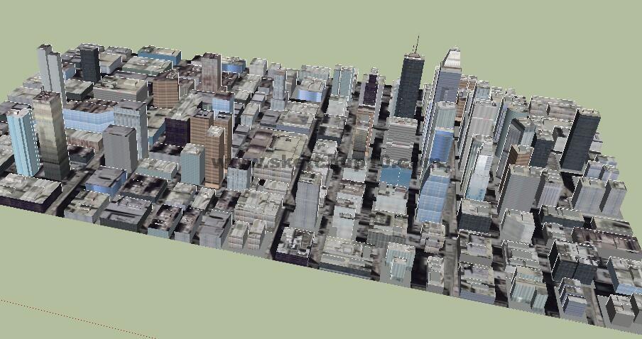 小城市城市模型su草图大师模型库 城市规划 第1张