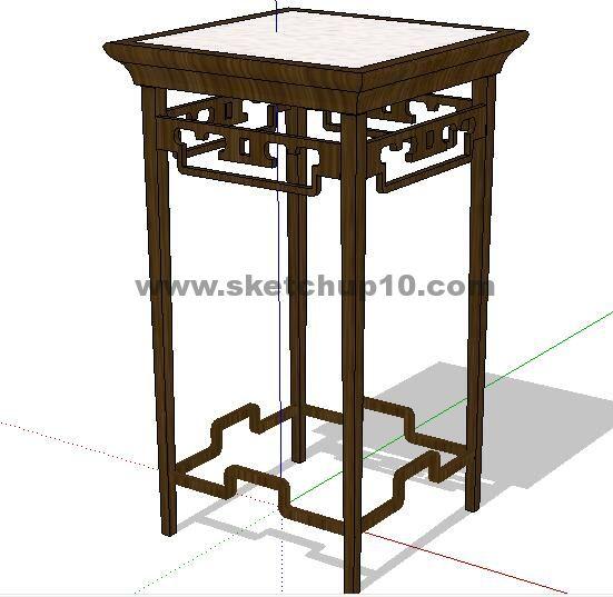中式家具之案台0254 su模型 sketchup室内模型下载 第1张