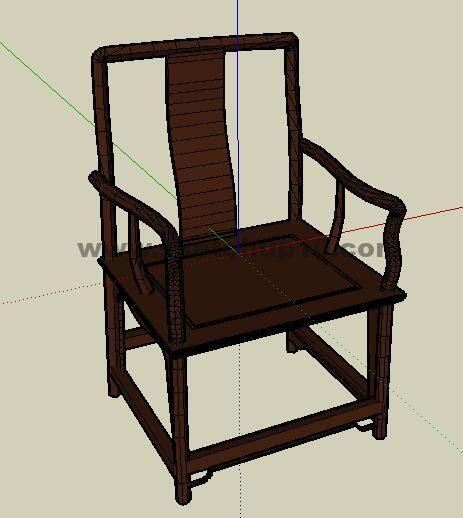 室内木椅子0275sketchup草图大师模型库 sketchup室内模型下载 第1张