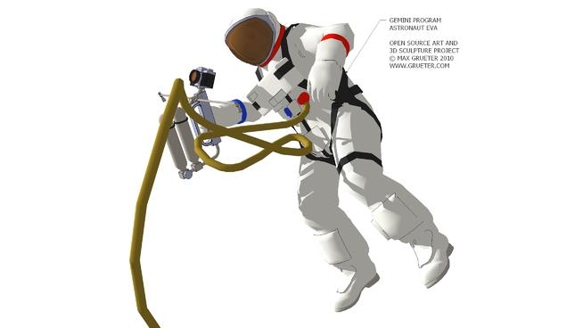 双子座宇航员| SketchUp模型下载 人物草图大师模型下载 第1张