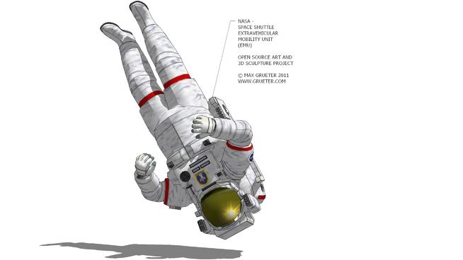 美国宇航局宇航员漂浮在永恒SKP下载 人物草图大师模型下载 第1张