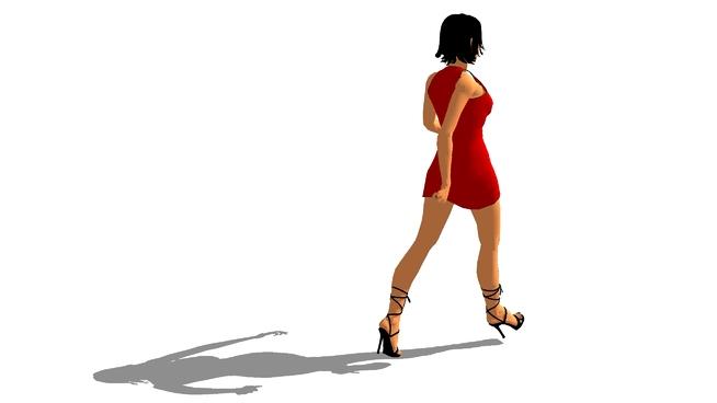行走的女孩| SKP下载 人物草图大师模型下载 第1张
