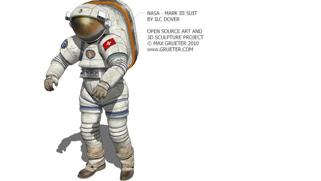NASA - MARK III SUIT| skp下载 人物草图大师模型下载 第1张