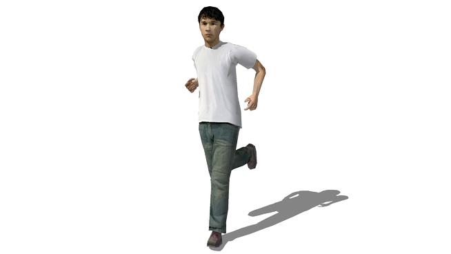 3D奔跑的男孩|ｓｕ模型 人物草图大师模型下载 第1张
