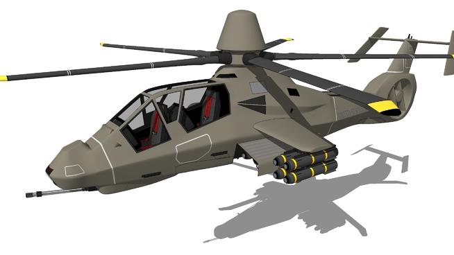 Boeing-Sikorsky RAH- Comanche军用直升机草图大师模型下载 sketchup机械模型 第1张