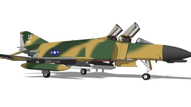 麦克唐奈道格拉斯f-4c幻影II 飞机SKP下载 sketchup机械模型 第1张