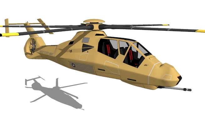 波音公司侦察和攻击直升机| skp下载 sketchup机械模型 第1张