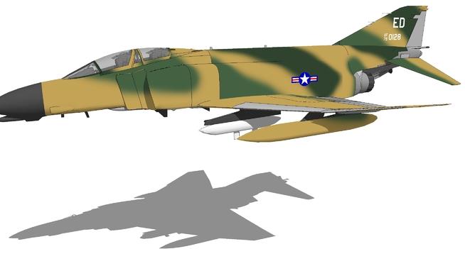 麦克唐奈道格拉斯f-4c幻影II 喷气式歼击机| skp下载 sketchup机械模型 第1张