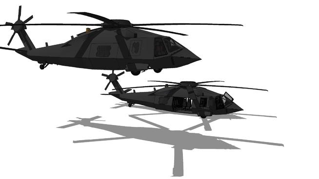 MH-60隐形黑鹰/“沉默鹰”| SketchUp模型库 sketchup机械模型 第1张