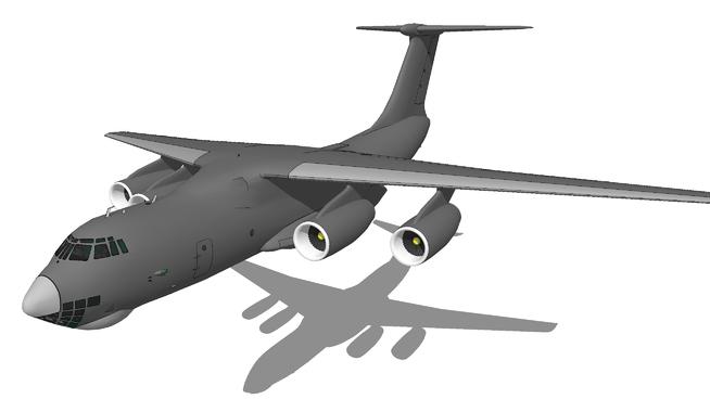 伊尔-76 四引擎战略运输机|su模型 sketchup机械模型 第1张