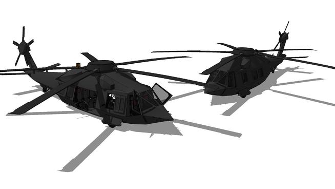 MH-60黑鹰|隐身直升机02| SketchUp模型下载 sketchup机械模型 第1张