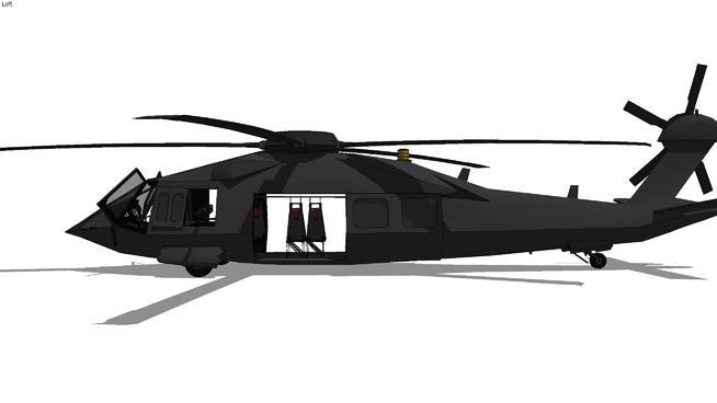 隐身MH-60黑鹰01|su模型 sketchup机械模型 第1张