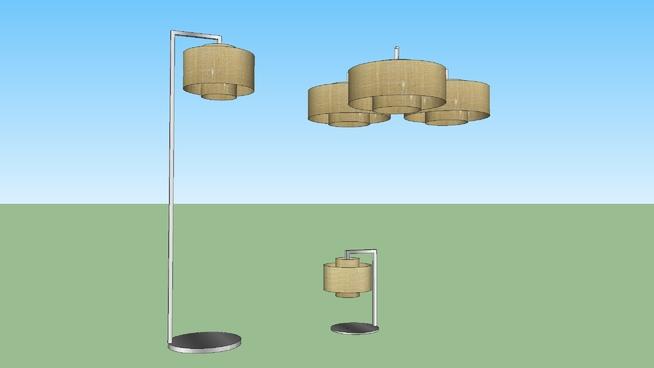 一个系列的（台灯、落地灯、吊灯）| SketchUp模型下载 灯具 第1张