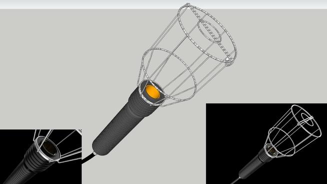 机械手电筒样式灯具| sketchup模型库 灯具 第1张