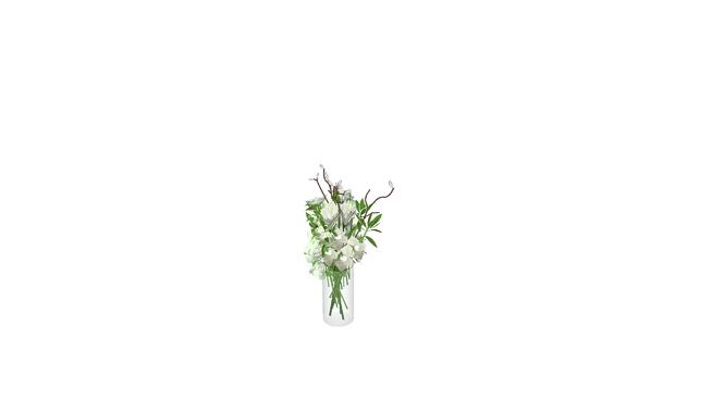 花瓶SU模型 sketchup植物模型 第1张