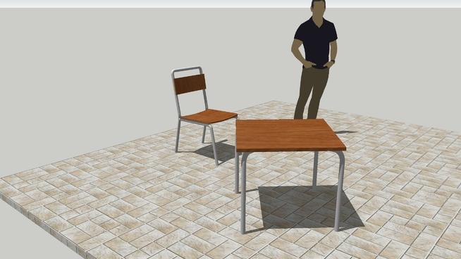 露台酒吧椅子和桌子| skp下载 家具 第1张