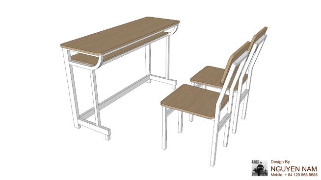 | sketchup模型库学生桌 家具 第1张