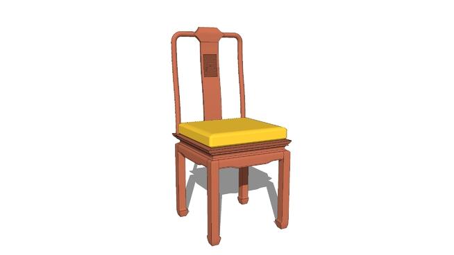 中国柚木餐椅|su 家具 第1张