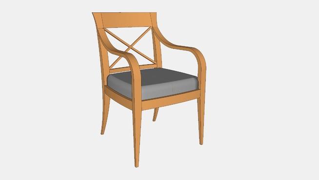 比德迈风格armchair | sketchup模型库 家具 第1张