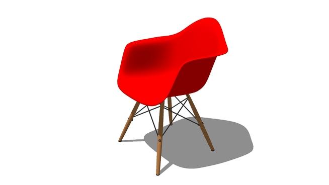 塑料椅子DAW（由查尔斯和Ray Eames®1950设计）| skp下载 家具 第1张