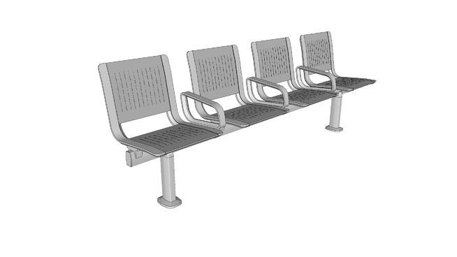 形式+表面®切线轨道座椅，背座椅，不锈钢座椅，缝合穿孔| SKP下载 家具 第1张