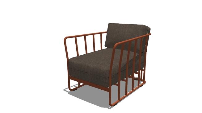 织物金属椅子| SketchUp模型库 家具 第1张