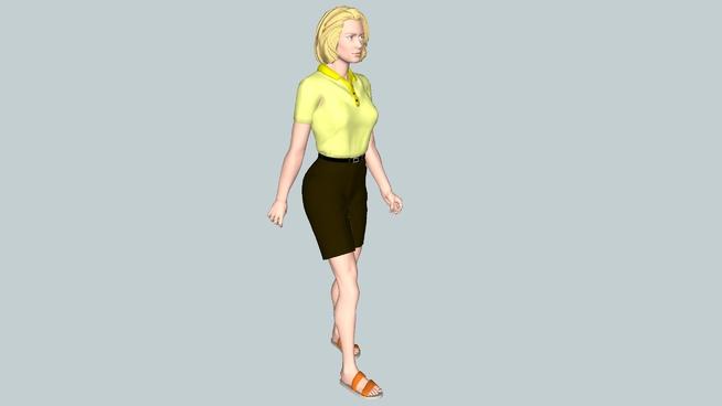 夏装的女士 | sketchup模型下载 人物草图大师模型下载 第1张