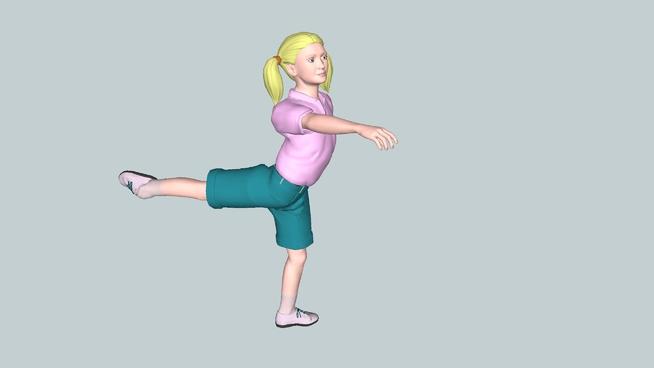芭蕾舞蹈女孩| SketchUp模型下载 人物草图大师模型下载 第1张