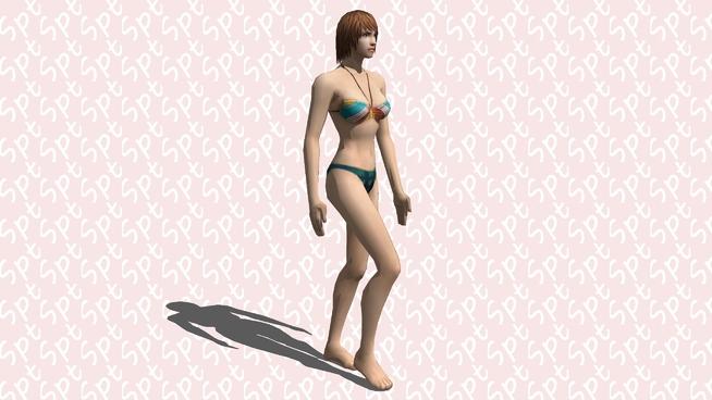 | sketchup模型下载泳装的女人 人物草图大师模型下载 第1张