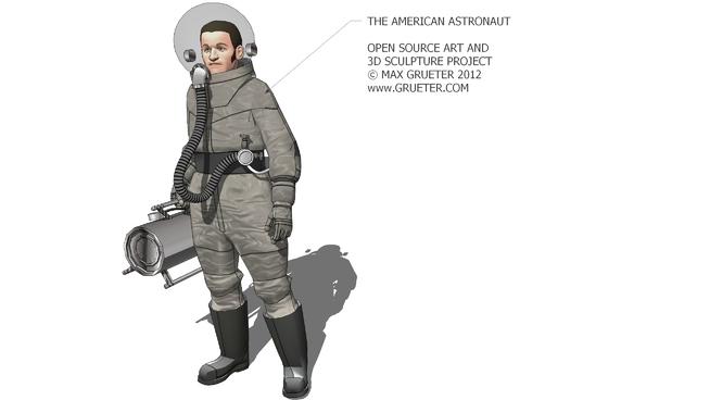 美国宇航员| skp下载 人物草图大师模型下载 第1张