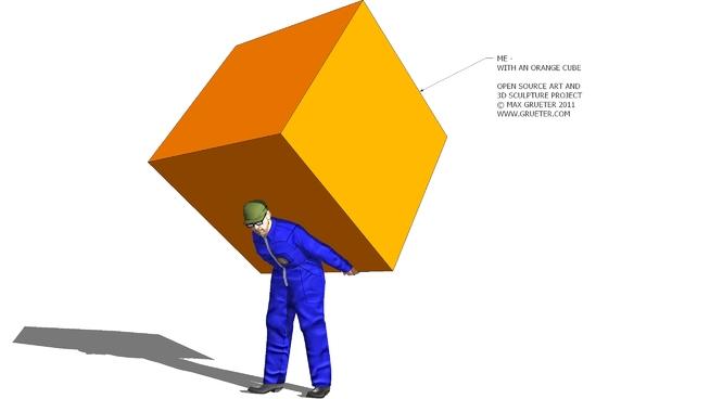 我的橙色立方| SketchUp模型库 人物草图大师模型下载 第1张