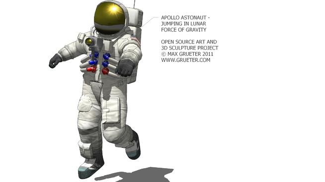 “阿波罗”号的宇航员| su模型 人物草图大师模型下载 第1张