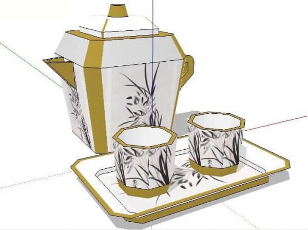室内装饰中式茶壶0732sketchup草图大师模型库 sketchup室内模型下载 第1张