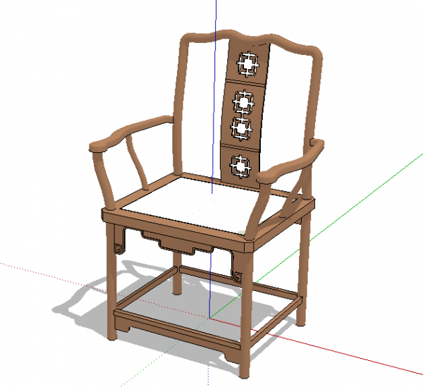 中式木质座椅sketchup模型下载 sketchup室内模型下载 第1张
