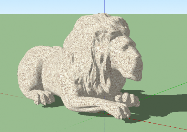 石狮子雕塑sketchup模型下载 SketchUp景观模型下载 第1张