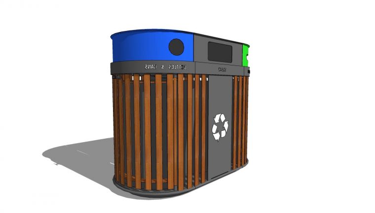 城市公共设施分类垃圾桶su模型下载 SketchUp组件 第1张