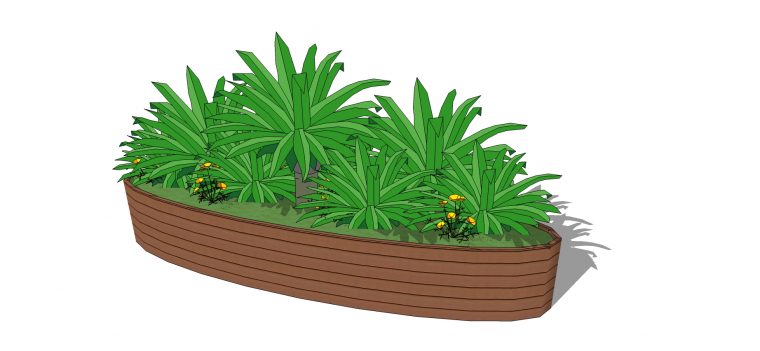 室外景观花箱植物花钵 SketchUp景观模型下载 第1张