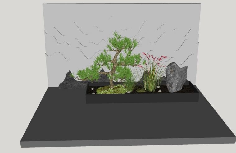 庭院园艺小品 植物装饰景观skp模型下载 sketchup-庭院景观 第1张