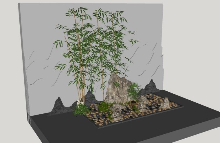 庭院园艺小品竹景观SKETCHUP模型下载 sketchup-庭院景观 第1张